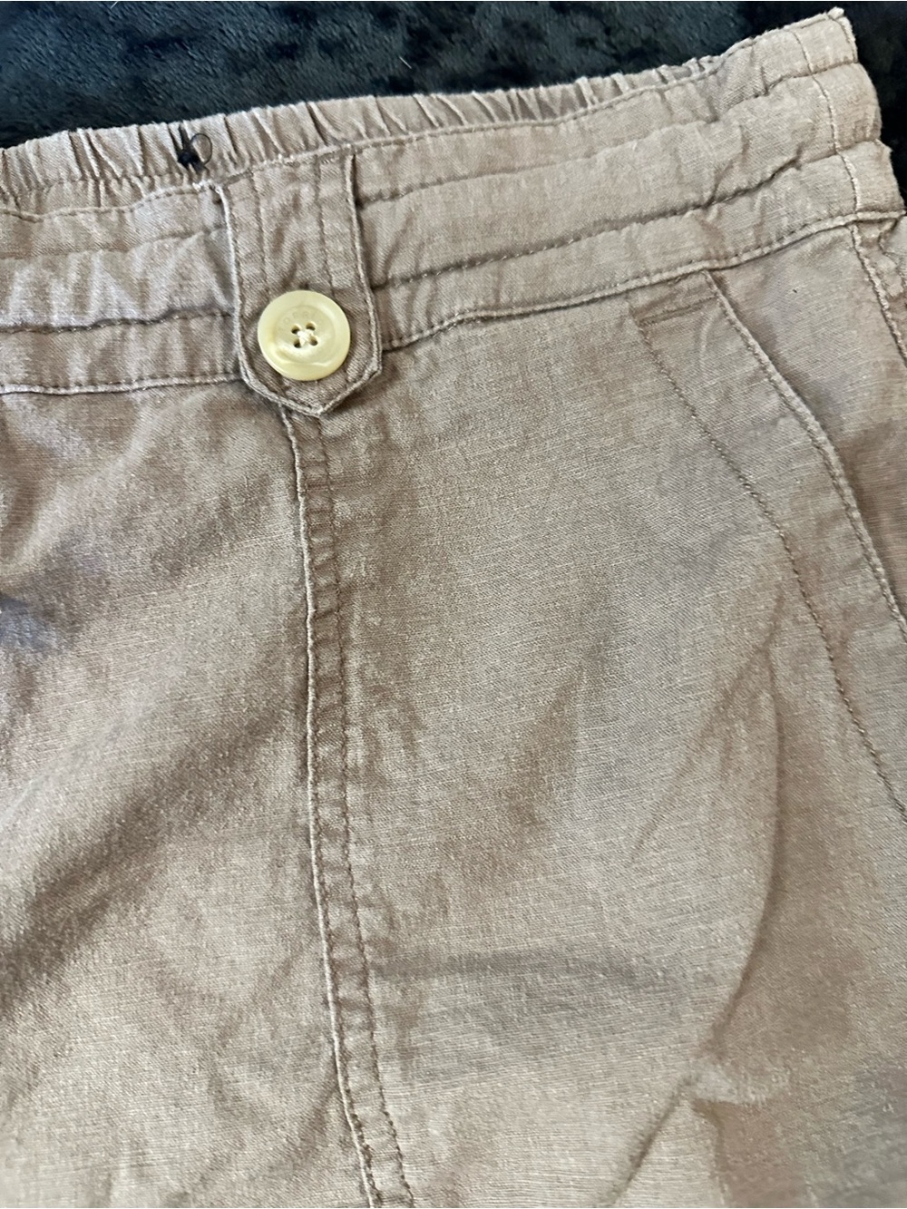 Torrid Taupe Linen Blend Drawstring Shorts Size 16 Relaxed Casual Summer - Picture 6 of 12